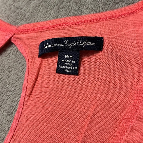 American Eagle Tank Top- Size Medium, Key Hold Back, Beaded Arm Holes, Coral - Picture 2 of 5